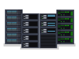 Flat vector illustration concept server room data center