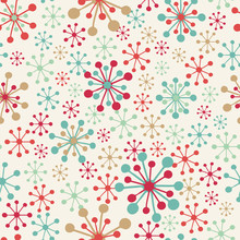Abstract Seamless Vector Pattern With Decorative Elements In Retro Colors.