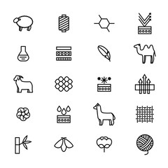 Poster - Symbols of Fabric Feature Thin Line Icon Set. Vector