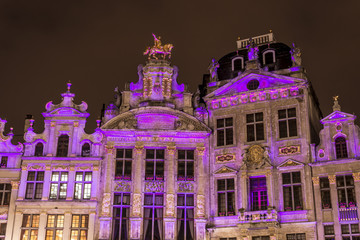 Guildhalls on Grand Place in Brussels, Belgium.