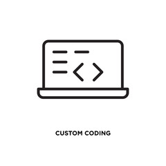 Custom coding vector icon