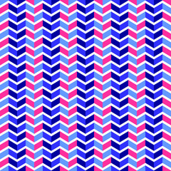Poster - Abstract vector seamless pattern with zigzags on white background. Flat illustration of rectangles. Color image with geometric figures. Hipster filing. Beautiful composition. Cute print.