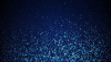 blue digital binary data code