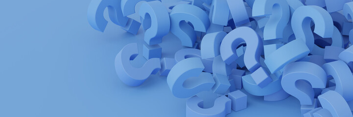 Fototapete - Infinite question marks, original 3d rendering