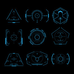 Wall Mural - Futuristic crosshair set