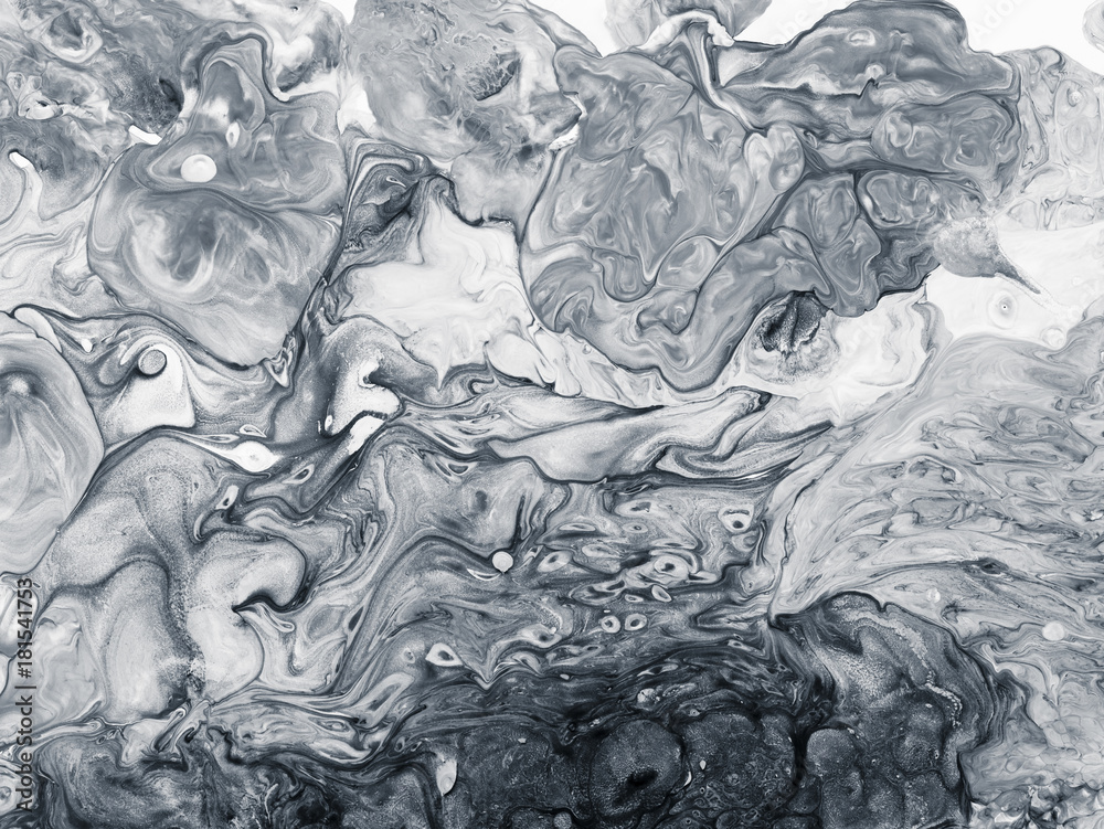 Black and white marble abstract hand painted background Stock Photo ...
