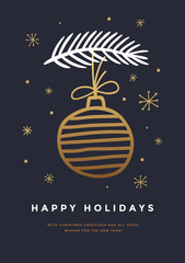 Wall Mural - merry christmas greeting card set with cute xmas tree and snow-flakes. decorative vector illustratio