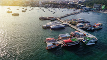Aerial View Of  Tour Port In Pattaya , Thailand