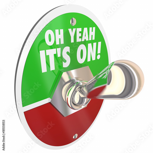 Fotografie, Obraz Oh Yeah Its On Toggle Switch Words 3d Illustration