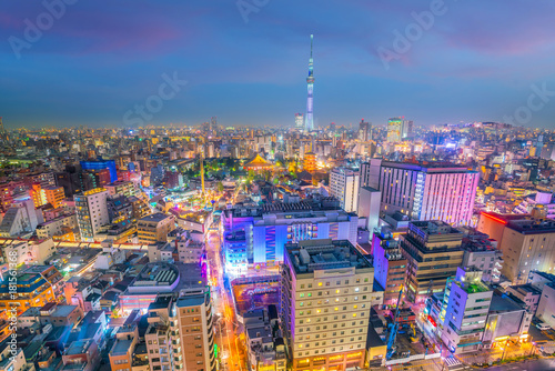 Plakat Panorama strzelająca Tokio miasta linia horyzontu