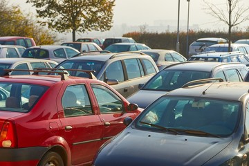 Wall Mural - Cars parked in a lot