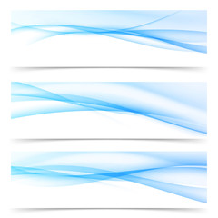 blue liquid transparent smoke air line pattern banner collection