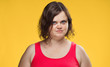 © SHOTPRIME STUDIO - Diet, fat, woman on a yellow background