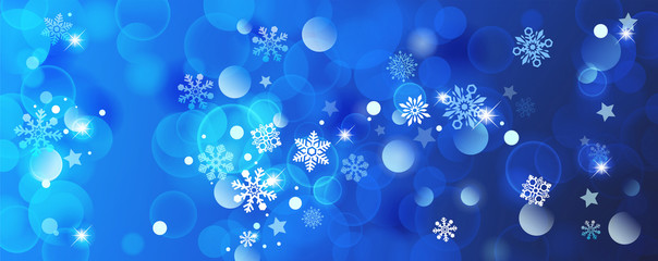 Wall Mural - banners with bokeh effect and snowflake