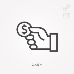 Wall Mural - Line icon cash