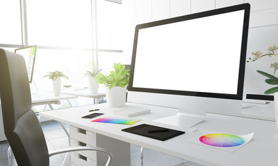 Poster - 3d studio white screen