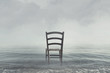 melancholic scenario of a chair looking toward the infinite