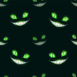 Seamless pattern with scary monster faces