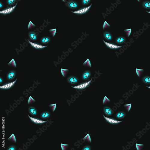 Fotografía Seamless pattern with disappearing cat faces