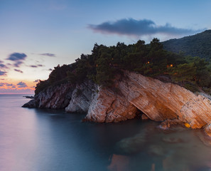 Cliff landscape at dusk