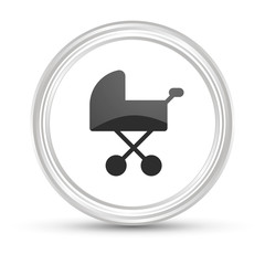 Poster - Weißer Button - Babywagen