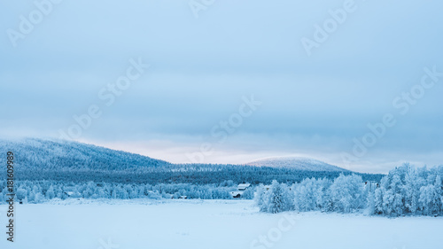 Snowy mountains in lapland Poster Mural XXL