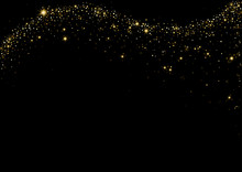 Starry Wave On Black Background - Luxury Design Element For Your Graphic Illustration, Vector
