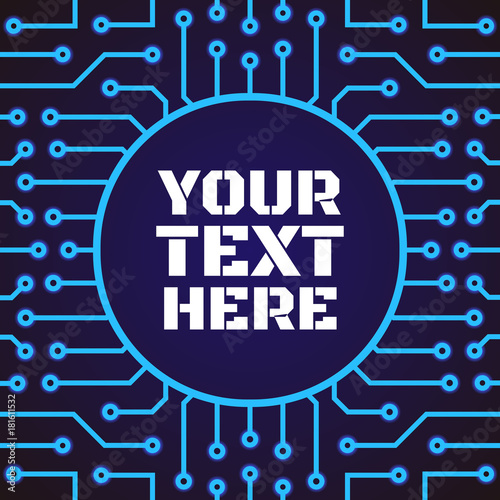 Electric Background Template Banner With Frame Sircle Shape Copy