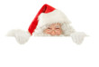 © mvc_stock - Series of Santa Claus isolated on White Cut out: Holding an empty Blank Sign playing peekaboo, Happy Smile