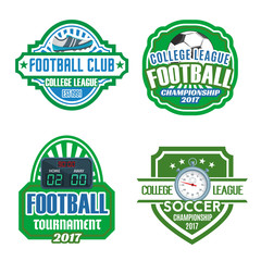 Wall Mural - Football sport club, soccer championship badge set