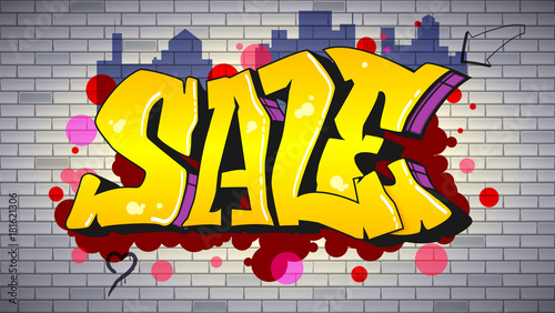 Sale Lettering In Hip Hop Graffiti Style Urban Ad Horizontal