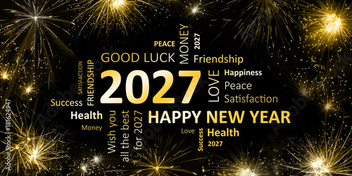 Fotografia Happy new Year 2027 Glückwunschkarte für Silvester