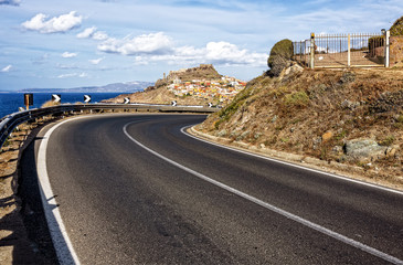 Wall Mural - Straße Castelsardo Stadt Mittelmeer Sardinien