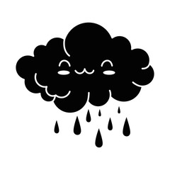 Wall Mural - cute cloud rainy kawaii character vector illustration design