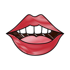 Wall Mural - pop art lips icon vector illustration design