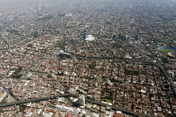 Wall Mural - mexico city aerial view cityscape panorama