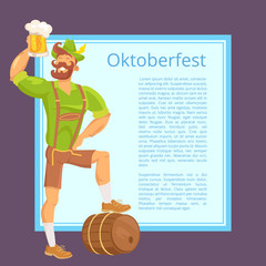 Oktoberfest Poster Depicting Bearded Man with Mug