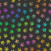 Seamless Pattern With Cannabis