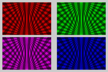 Poster - Rays - abstract striped background - vector set