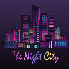 Vector illustration of night city