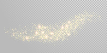 Christmas Holiday Golden Glitter White Background Template Of Sparkling Gold Particles And Shiny Light Effect. Vector Glittering Shimmer Wave For New Year Or Christmas Greeting Card Modern Design
