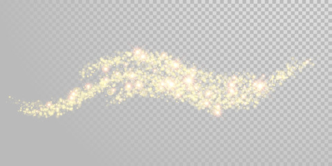 Poster - Christmas holiday golden glitter background template of sparkling gold particles and shiny confetti light effect. Vector glittering shimmer wave for New Year or Christmas white glare flares design