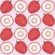 Seamless Pattern with Red Lychee