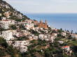 Small Italian village and church along the Amalfi Coast Road
