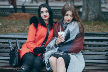 Wall Mural - Girls on the bench