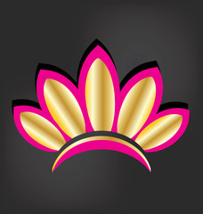 Wall Mural - Lotus flower on black logo