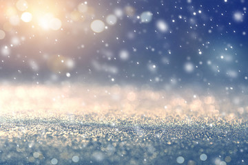 Christmas background with Falling snow, snowflake. Holiday winter for Merry Christmas and Happy New Year.