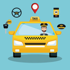 Wall Mural - taxi service app smart transport travel vector illustration