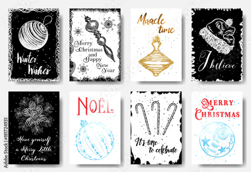 Big Set Of Creative Holiday Banner Templates Christmas And New