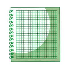 Poster - shadow green open notebook cartoon vector graphic design